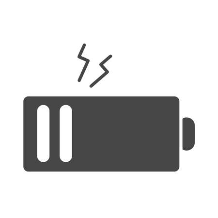 low charger battery power electricity vector illustration silhouette icon styleのイラスト素材