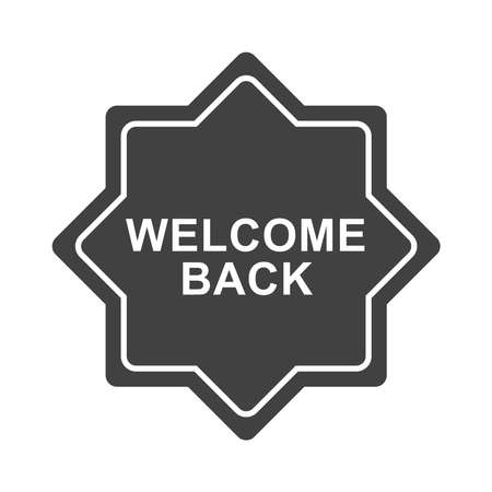 welcome back sticker label template design vector illustration silhouette iconのイラスト素材