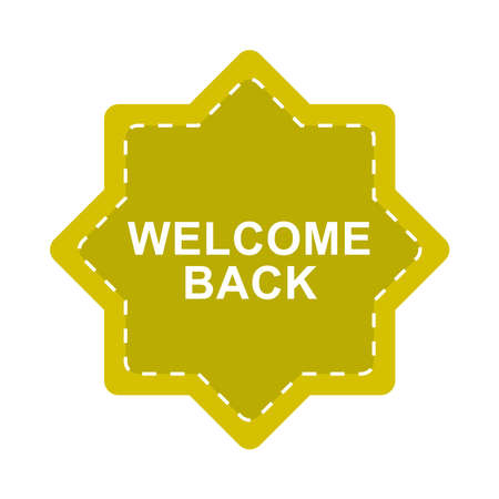 welcome back sticker label template design vector illustration flat iconのイラスト素材