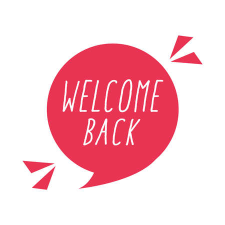 welcome back typography banner isolated icon vector illustration flat iconのイラスト素材