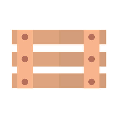 wood fence protection rustic garden flat icon style vector illustrationのイラスト素材