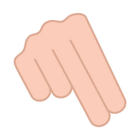 sign language hand gesture indicating n letter vector illustration line and fill iconのイラスト素材