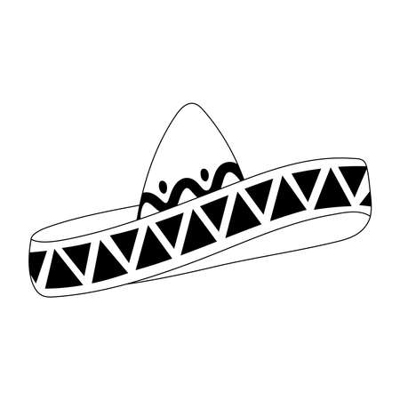 mexican traditional hat isolated design icon vector illustration line styleのイラスト素材
