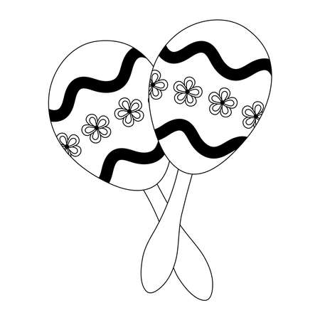 maracas music instrument isolated design icon vector illustration line styleのイラスト素材
