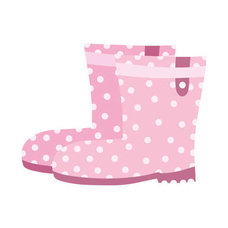 gardening, dotted rubber boots isolated icon style vector illustrationのイラスト素材