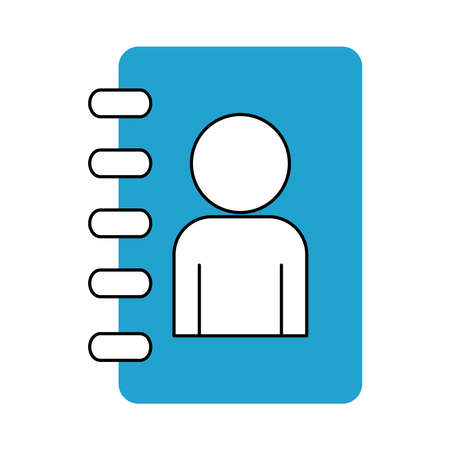 address contact book vector illustration blue line and fillのイラスト素材