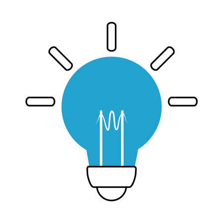 bright light bulb creativity idea vector illustration blue line and fillのイラスト素材