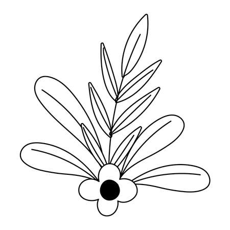 gardening, flower leaves foliage nature isolated line icon style vector illustrationのイラスト素材