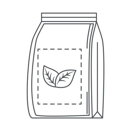 tea, product package herbal dessert line icon style vector illustrationのイラスト素材