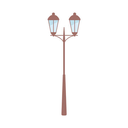 lamp post street light isolated design white background vector illustrationのイラスト素材