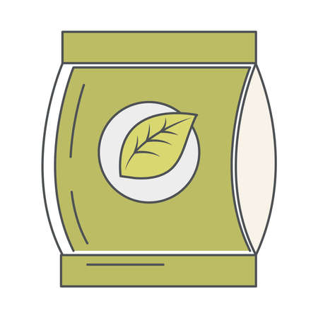 tea, takeaway in paper bag line and fill vector illustrationのイラスト素材