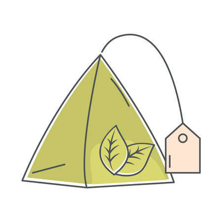tea, teabag herbal product line and fill vector illustrationのイラスト素材