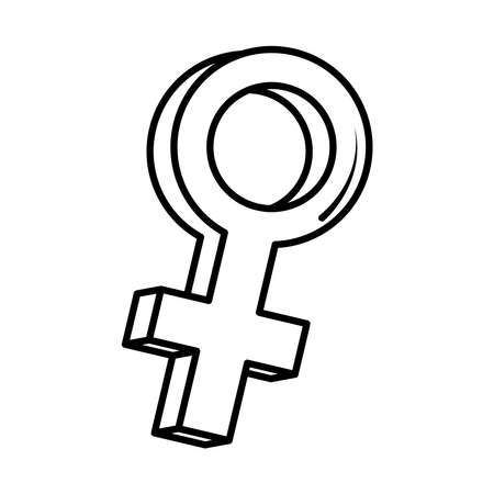 female gender sign pop art comic style, line icon vector illustrationのイラスト素材
