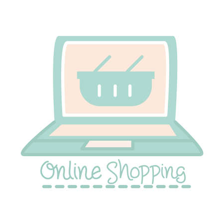 new normal, online shopping lifestyle, after coronavirus, hand made style flat vector illustrationのイラスト素材
