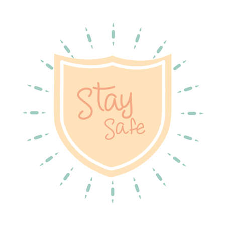 new normal, stay safe, after coronavirus, hand made style flat vector illustrationのイラスト素材