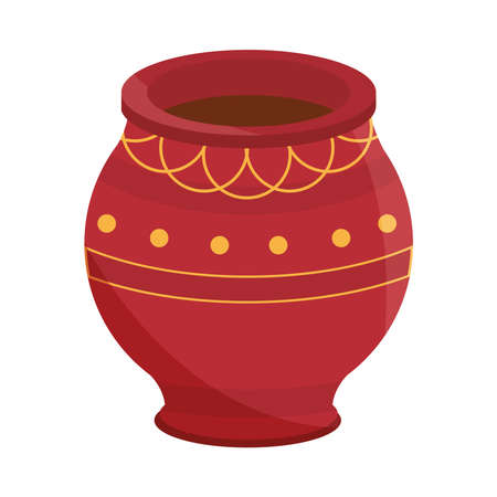 clay pot ancient ornament isolated icon design vector illustrationのイラスト素材