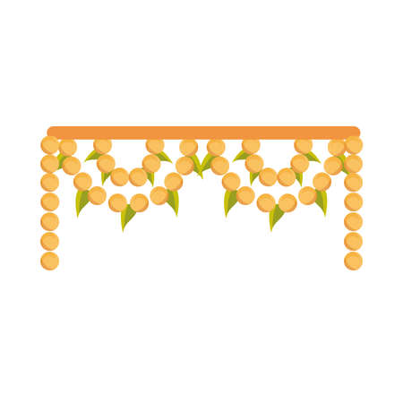floral nature decoration garland culture hindu isolated design vector illustrationのイラスト素材