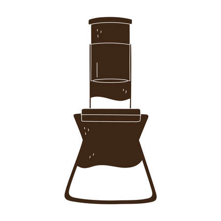coffee brew method aeropress vector illustration silhouette icon styleのイラスト素材