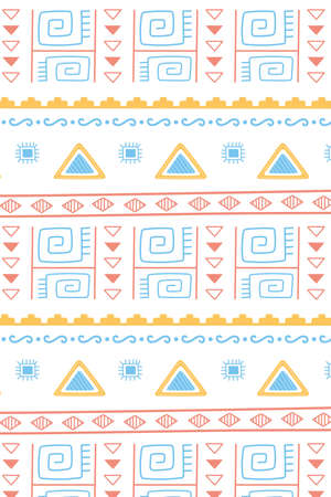 ethnic handmade, seamless tribal ornament vintage decoration pattern vector illustrationのイラスト素材