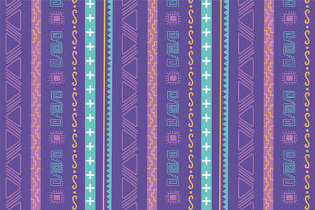 ethnic handmade, mosaic tribal antique decoration layout seamless pattern vector illustration