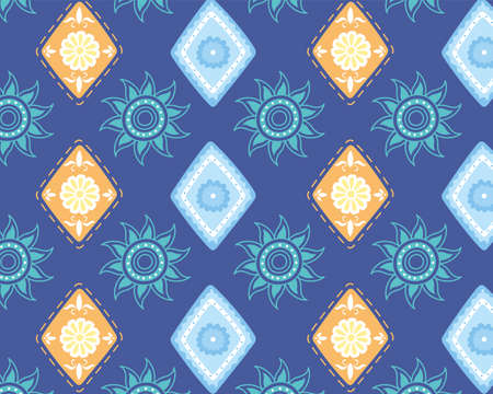ethnic handmade, floral flowers texture fashion background vector illustration
