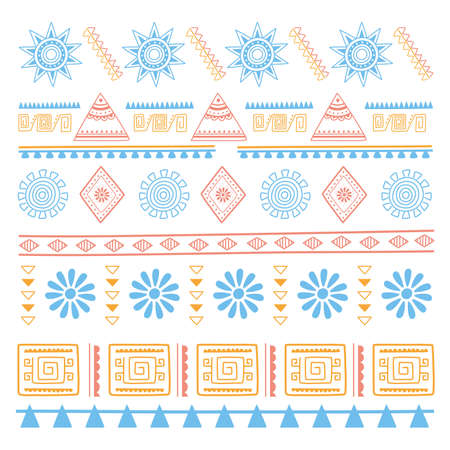 ethnic handmade, native vintage flower textile background vector illustrationのイラスト素材