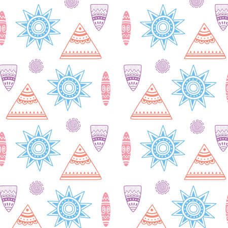 ethnic handmade, tribal bohemian vintage decoration texture background vector illustration