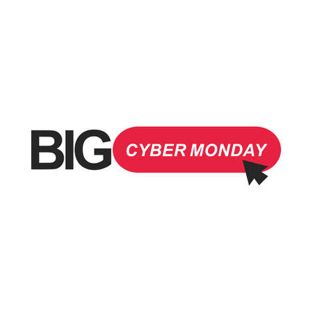 cyber monday, big sale offer click arrow vector illustrationのイラスト素材