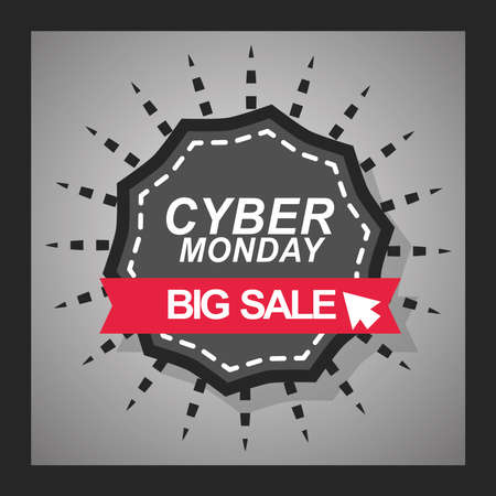 cyber monday, big sale stamp click template vector illustrationのイラスト素材