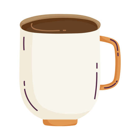 ceramic mug kitchen isolated icon style vector illustrationのイラスト素材