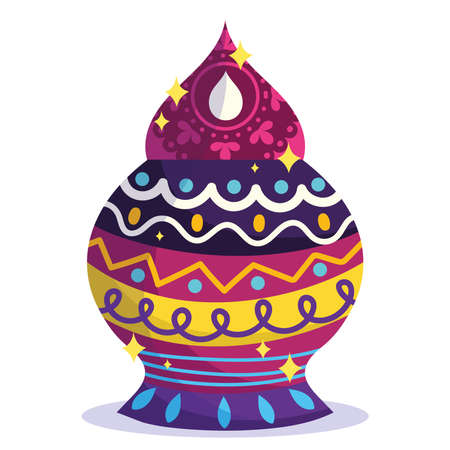 happy diwali festival, ornament decoration hinduism vector illustration detailedのイラスト素材