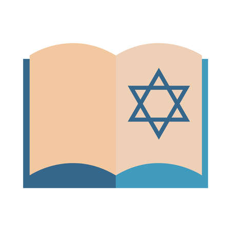 hanukkah, torah book religious judaism flat icon vector illustrationのイラスト素材