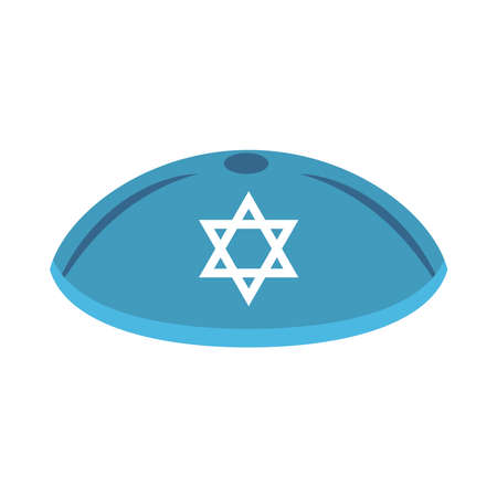 hanukkah, jewish kippah with star flat icon vector illustrationのイラスト素材