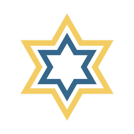 golden star frame blue decoration ornament flat icon vector illustration