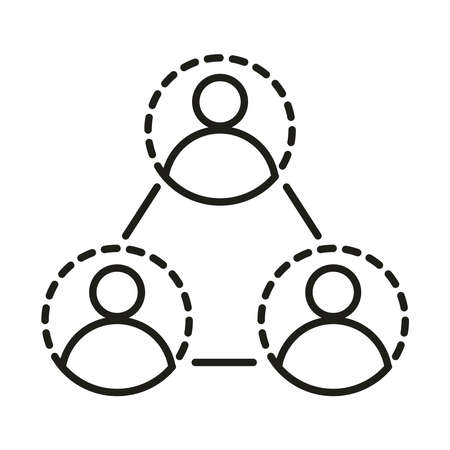 virus protection and prevention keep social distance vector illustration line iconのイラスト素材