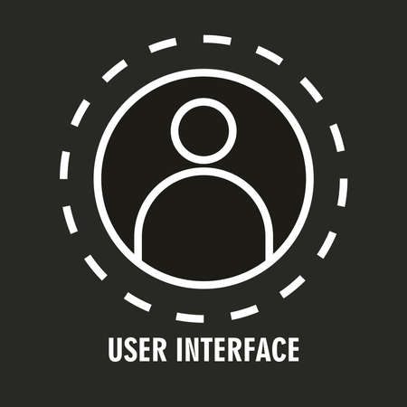 user interface, person avatar profile, linear style vector illustrationのイラスト素材