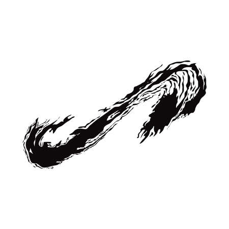 grunge curly black brush stroke creative layout vector illustrationのイラスト素材