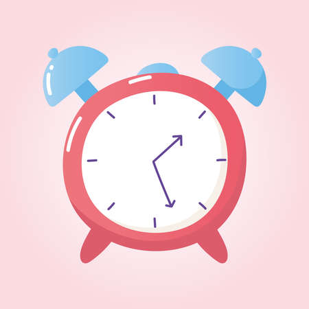 alarm clock time hour cartoon icon vector illustration