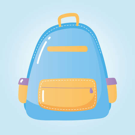 education backpack school elementary cartoon icon vector illustrationのイラスト素材