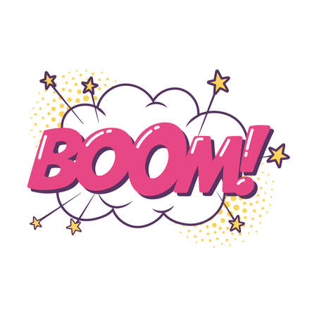 boom explosion pop art element sticker icon isolated design vector illustration