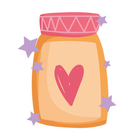 cooking, kitchen glass jar jam, cartoon style vector illustrationのイラスト素材
