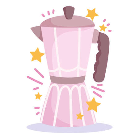 coffee utensil kitchen, cartoon style vector illustrationのイラスト素材