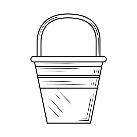 laundry plastic bucket equipment vector illustration line style iconのイラスト素材