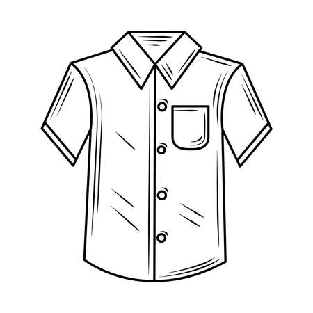 laundry, men shirt clothing vector illustration line style iconのイラスト素材