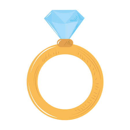 cute wedding ring cartoon decoration icon vector illustrationのイラスト素材