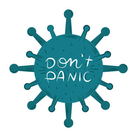 new normal, dont panic lettering virus, after coronavirus covid 19 vector illustrationのイラスト素材