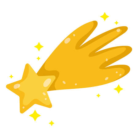 shooting star space galaxy astronomy in cartoon style vector illustrationのイラスト素材