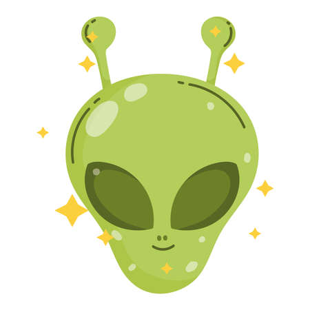 alien character space galaxy astronomy in cartoon style vector illustrationのイラスト素材