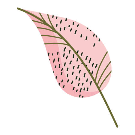 leaf nature foliage decoration icon on white background vector illustrationのイラスト素材