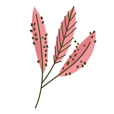 branch nature leaves foliage icon on white background vector illustrationのイラスト素材